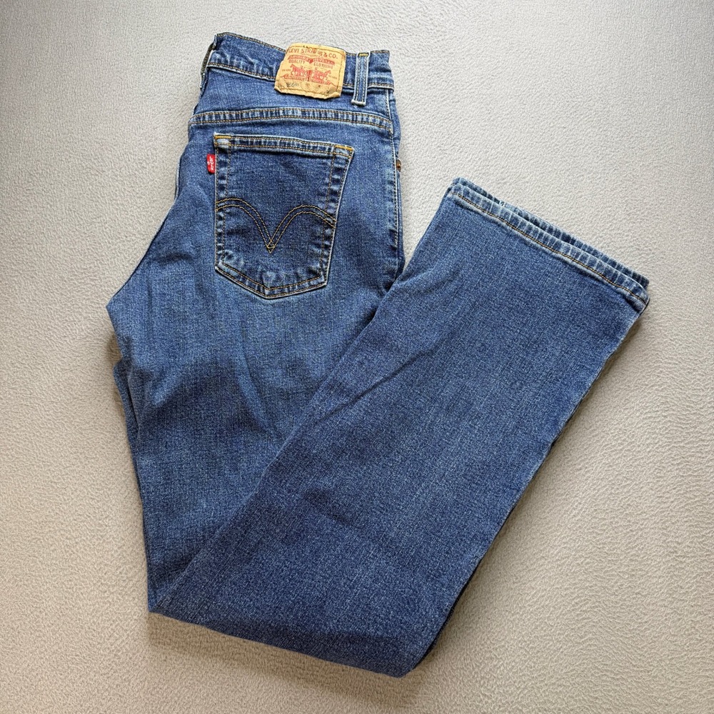 VTG Levi 550 Classic Relaxed Boot Cut Stretch Jeans Womens 10M Blue Cotton Denim